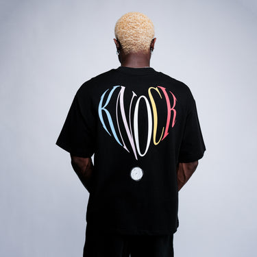 kinddot. x KNOCK colorblock juodi marškinėliai