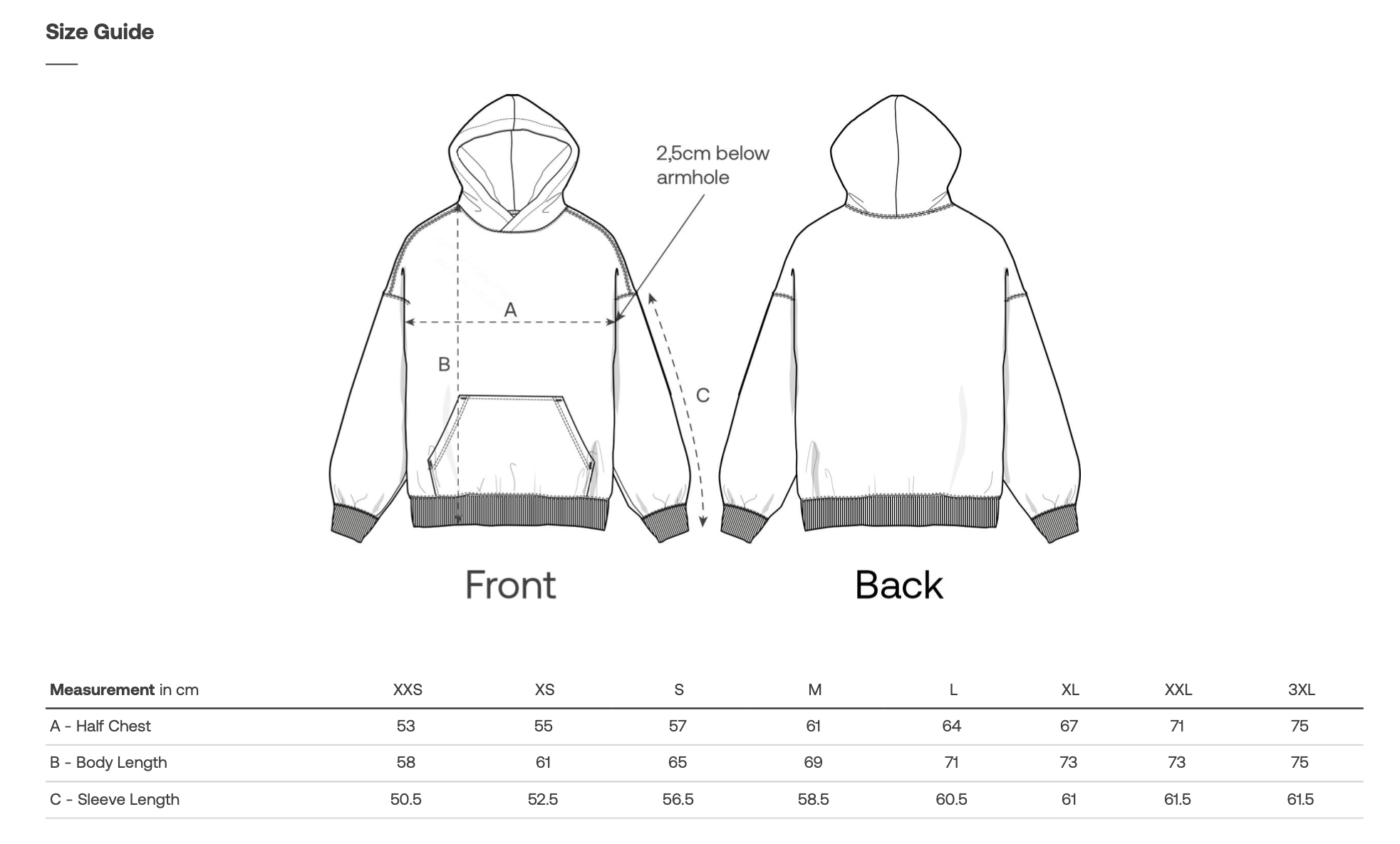Dydžių lentelė – Valentino dienos džemperis su gobtuvu “DOT”