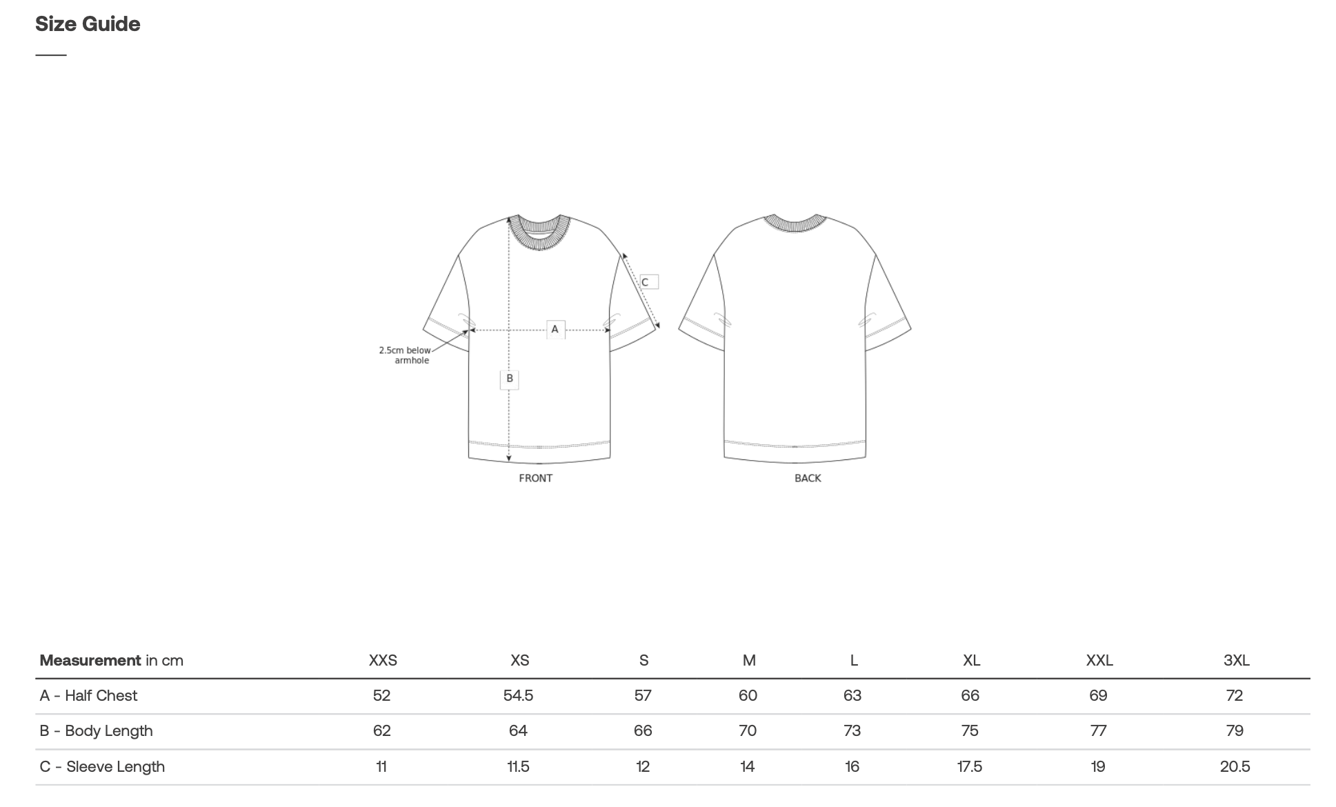 Dydžių lentelė – Valentino dienos marškinėliai